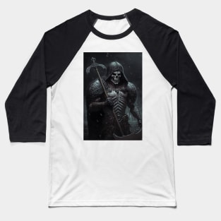 Skeleton Barbarian Baseball T-Shirt